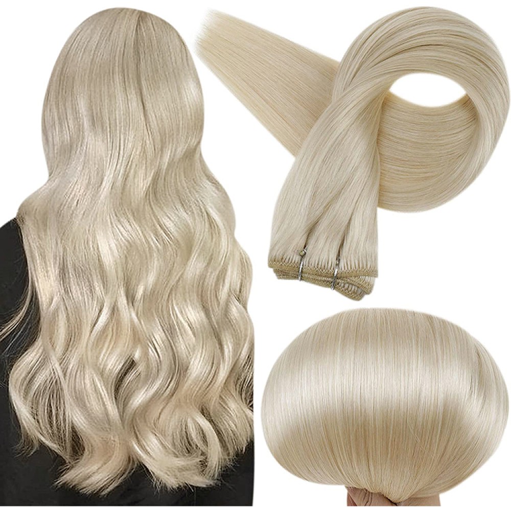 60 PLATINUM BLONDE Weft Weave Hair Extensions 120g 20   Weft60Goldenlushcorrected 1000x1000 